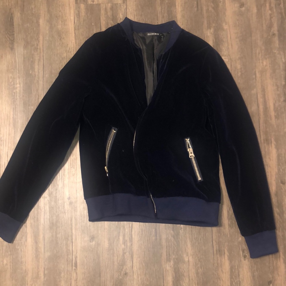 Eleven22 blue velvet jacket